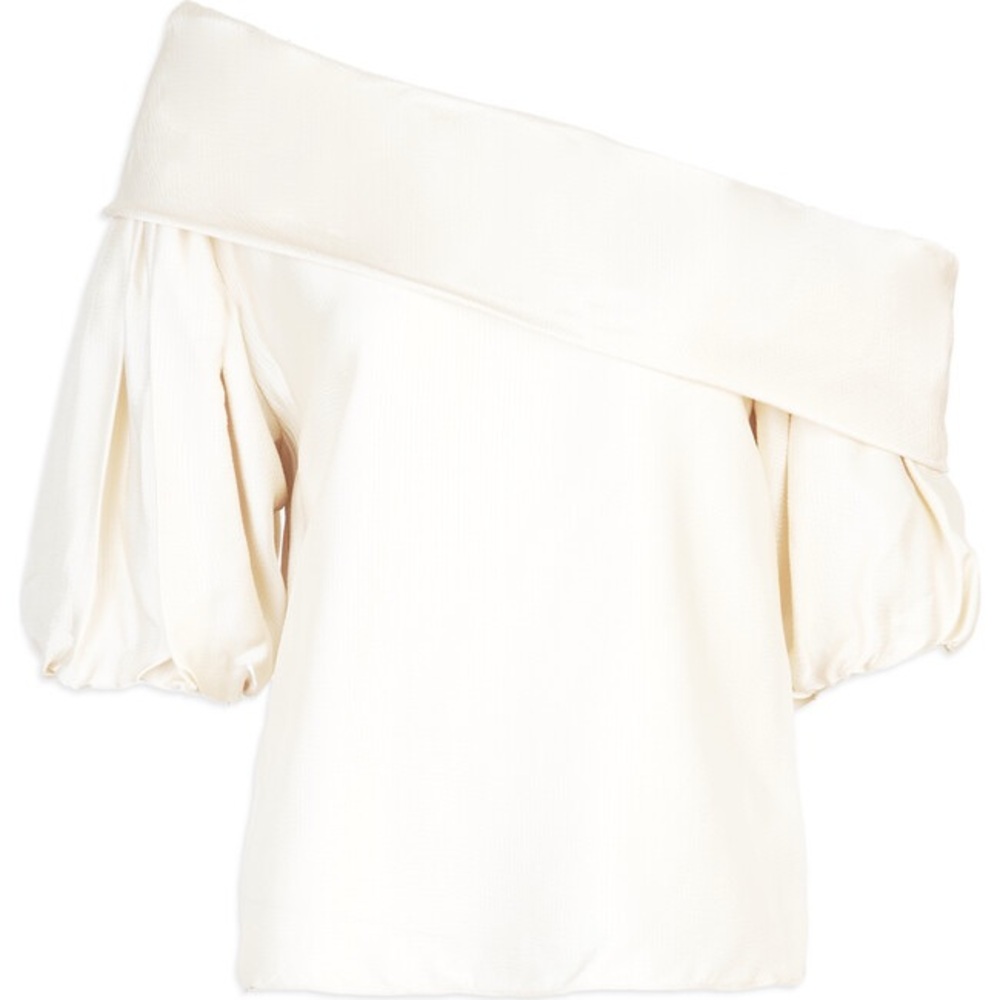 Tanya Taylor Off-Shoulder Georgia Cream Blouse
